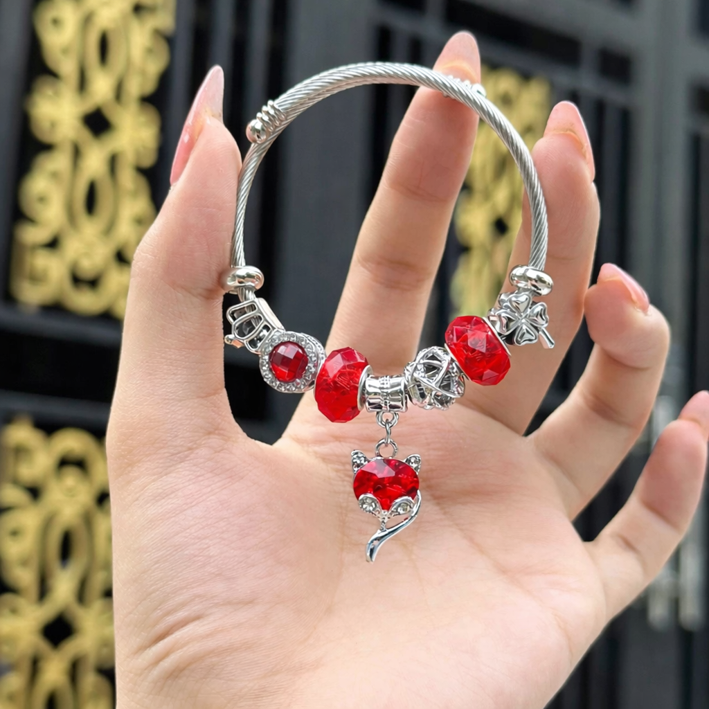 🦊 [New] Alluring Red Gumiho Charm Bracelet (Silver 925) 🦊