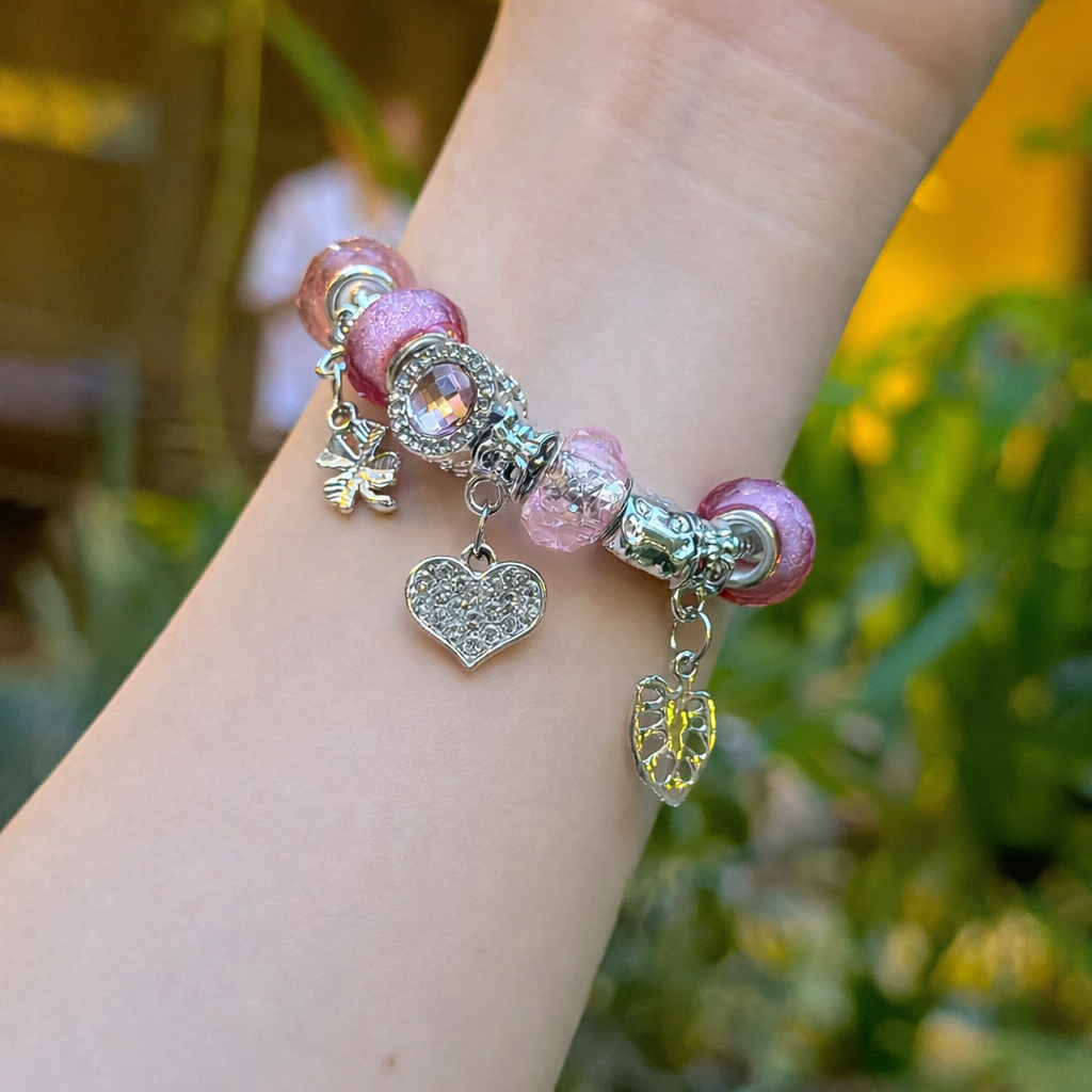 🌿 [Special Meaning] Heart & Bodhi Leaf Silver 925 Bangle Bracelet 🌿