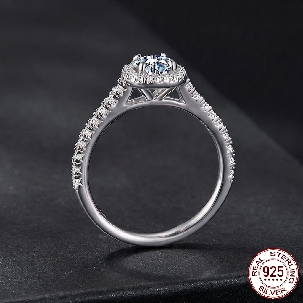 여성용 솔리테어 모이사나이트 약혼반지