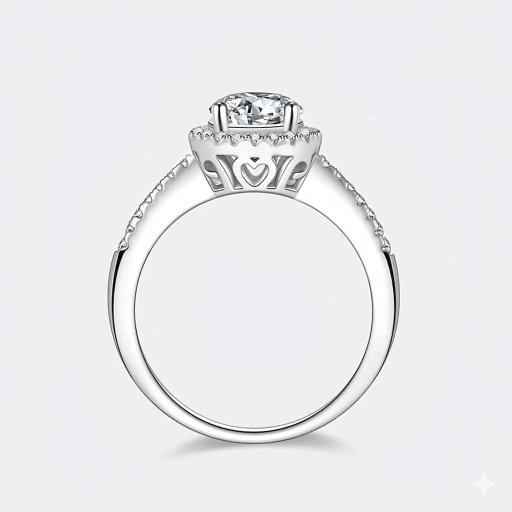 여성용 모이사나이트 반지 S925 순은