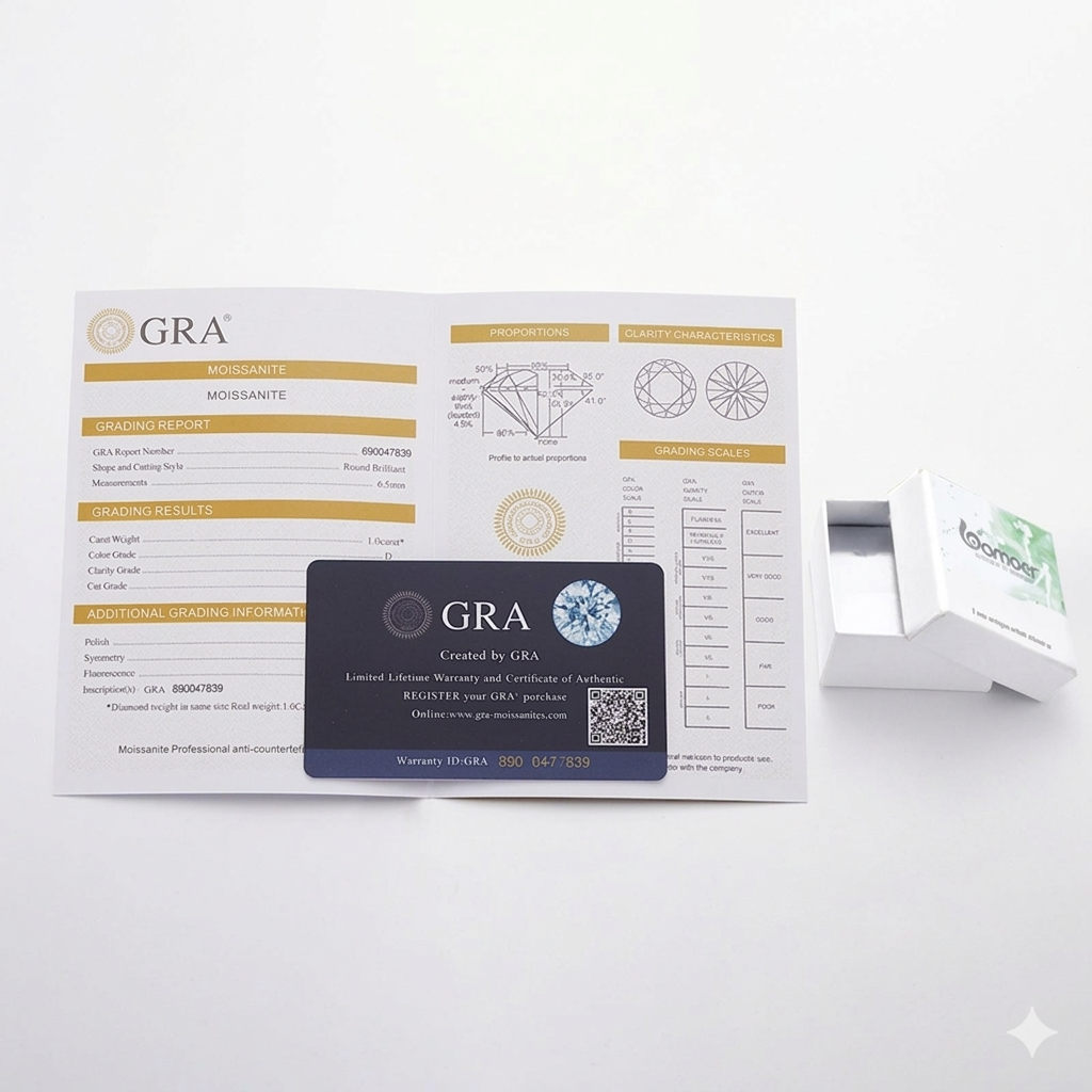 여성용 솔리테어 모이사나이트 약혼반지