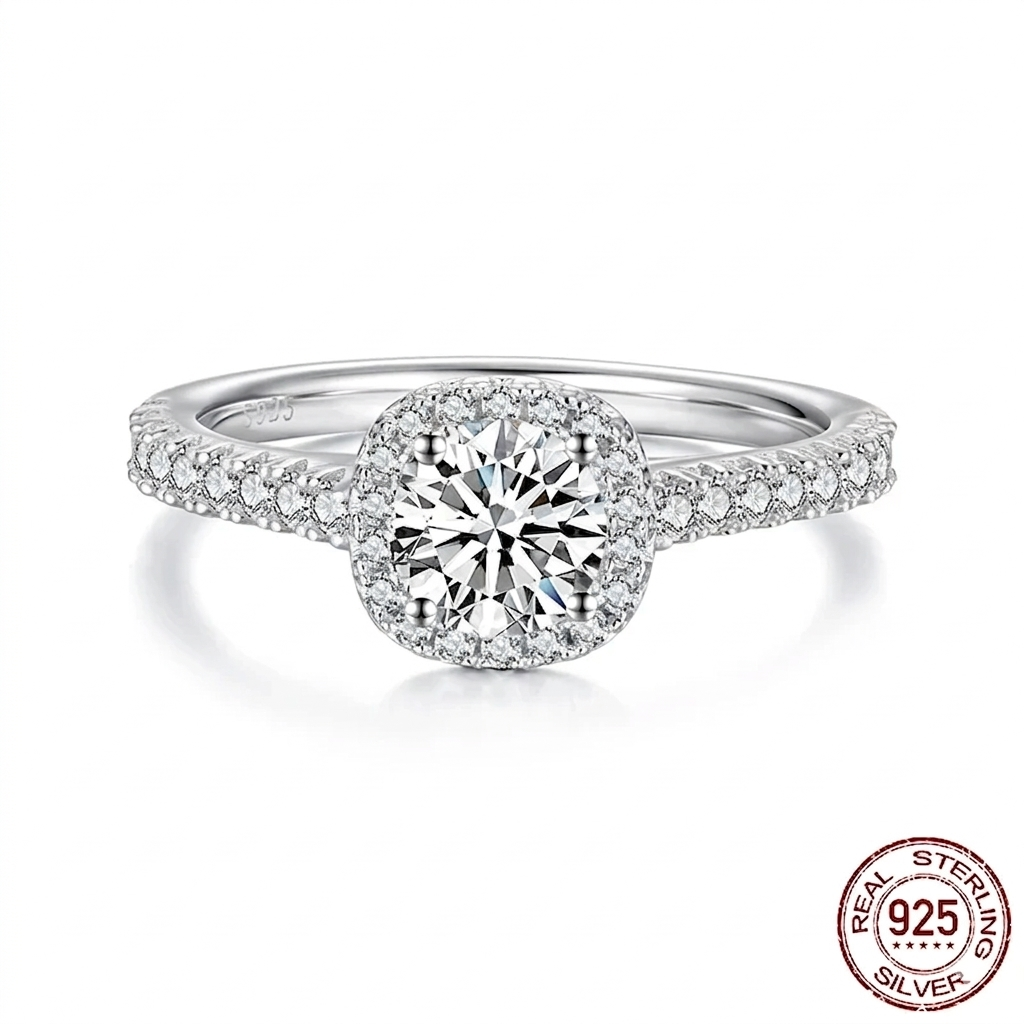 여성용 솔리테어 모이사나이트 약혼반지