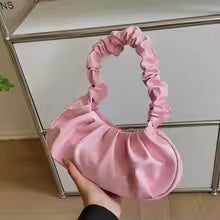 여성을위한 패션 Pleated Handlebags PU 구름 가방 레저 겨드랑이 가방 쇼핑 어깨 가방 만두 핸드백 여성 핸드 가방