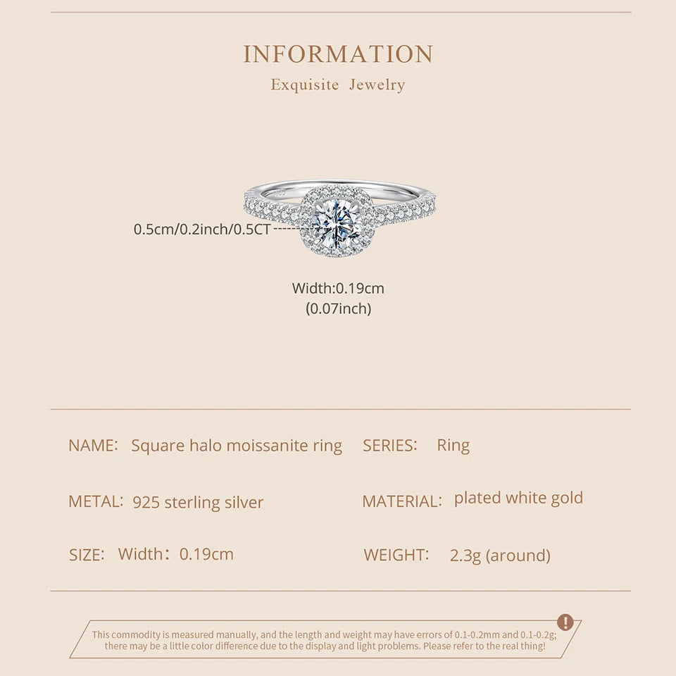 여성용 솔리테어 모이사나이트 약혼반지