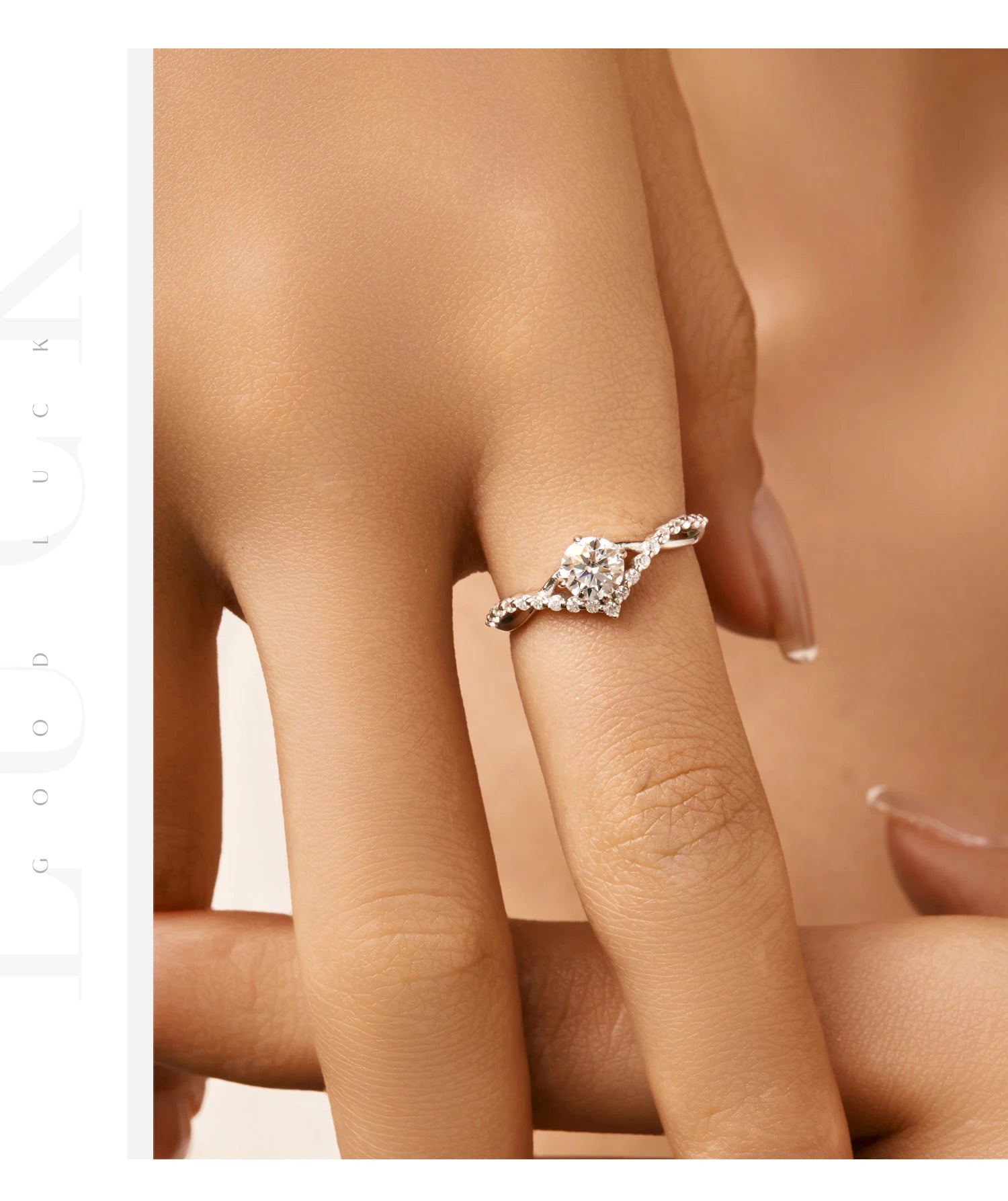 모이사나이트 반지 섬세한 랩 다이아몬드 반지 925 스털링 실버