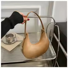 Underarm Bag New Tide Solid Color Casual Texture Fashion One Shoulder French Niche Crescent Shape