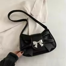 PU Leather Trendy Bow Shoulder Bag Handbag Casual Underarm Bag Daily Commuting Bags Lady Banquet Bag Business Women's Bags