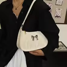 Sweet Fresh Small Bow Handbag for Women Trendy Underarm Shoulder Bag, Suitable for Daily Use, Outings, Dates, Parties, Gifts.
