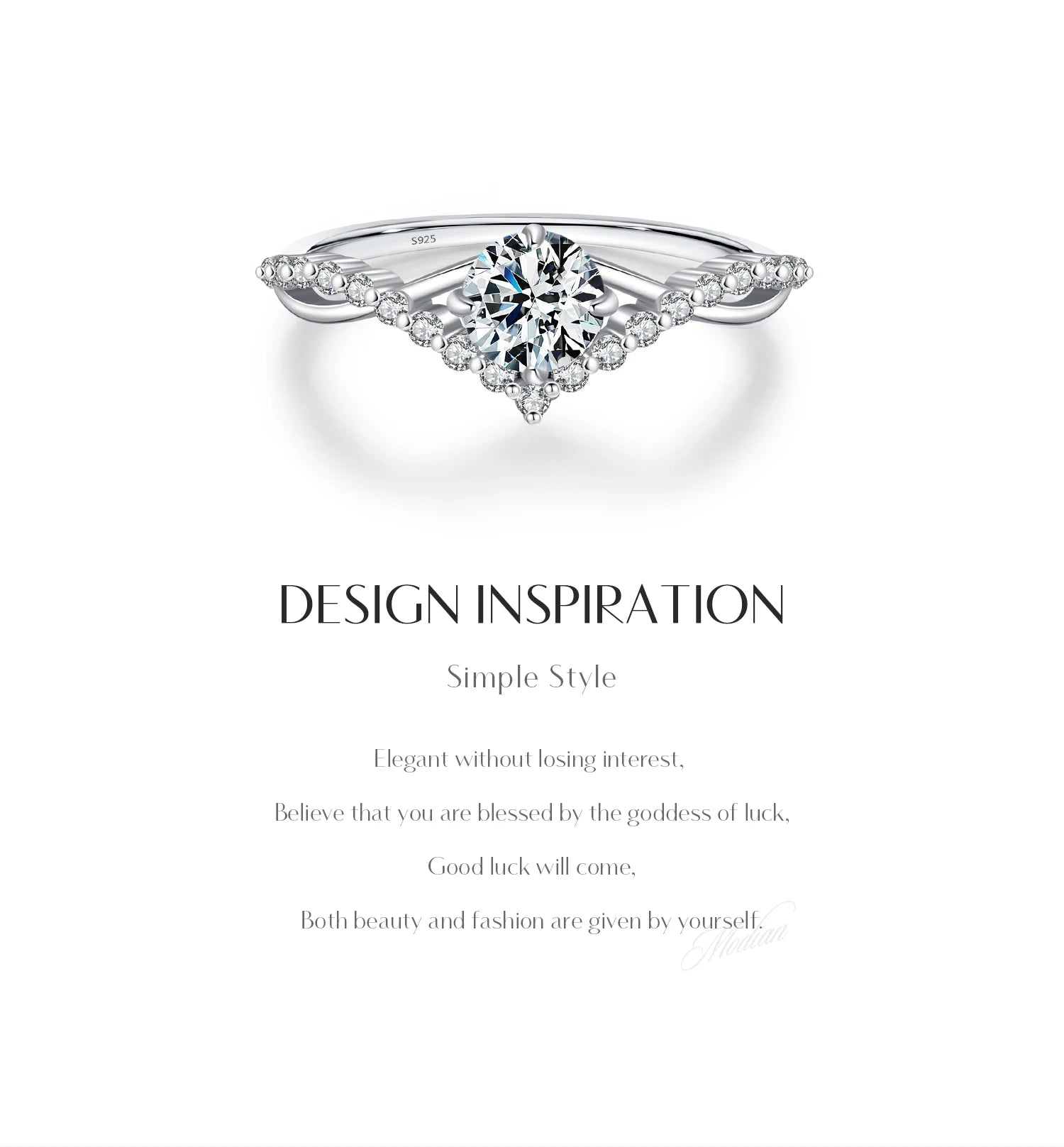 모이사나이트 반지 섬세한 랩 다이아몬드 반지 925 스털링 실버