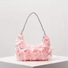Rose Flower Shoulder Bag, Prom Dresses for Women, Sequin Bag, Luxury Handbag, Elegant Bag for Women, Wedding Items (Random Pattern)