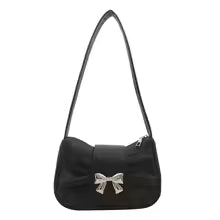 Trendy Bow Shoulder Bag Korean Style Fashion Handbag Y2K Sweet Casual Underarm Bag Daily Commuting Bags Versatile PU Lady Clutch