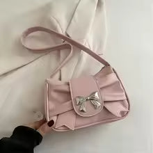 PU 가죽 트렌디 보우 숄더 백 핸드백 캐주얼 겨드랑이 가방 일일 통근 가방 레이디 연회 가방 비즈니스 여성용 가방