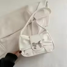PU Leather Trendy Bow Shoulder Bag Handbag Casual Underarm Bag Daily Commuting Bags Lady Banquet Bag Business Women's Bags