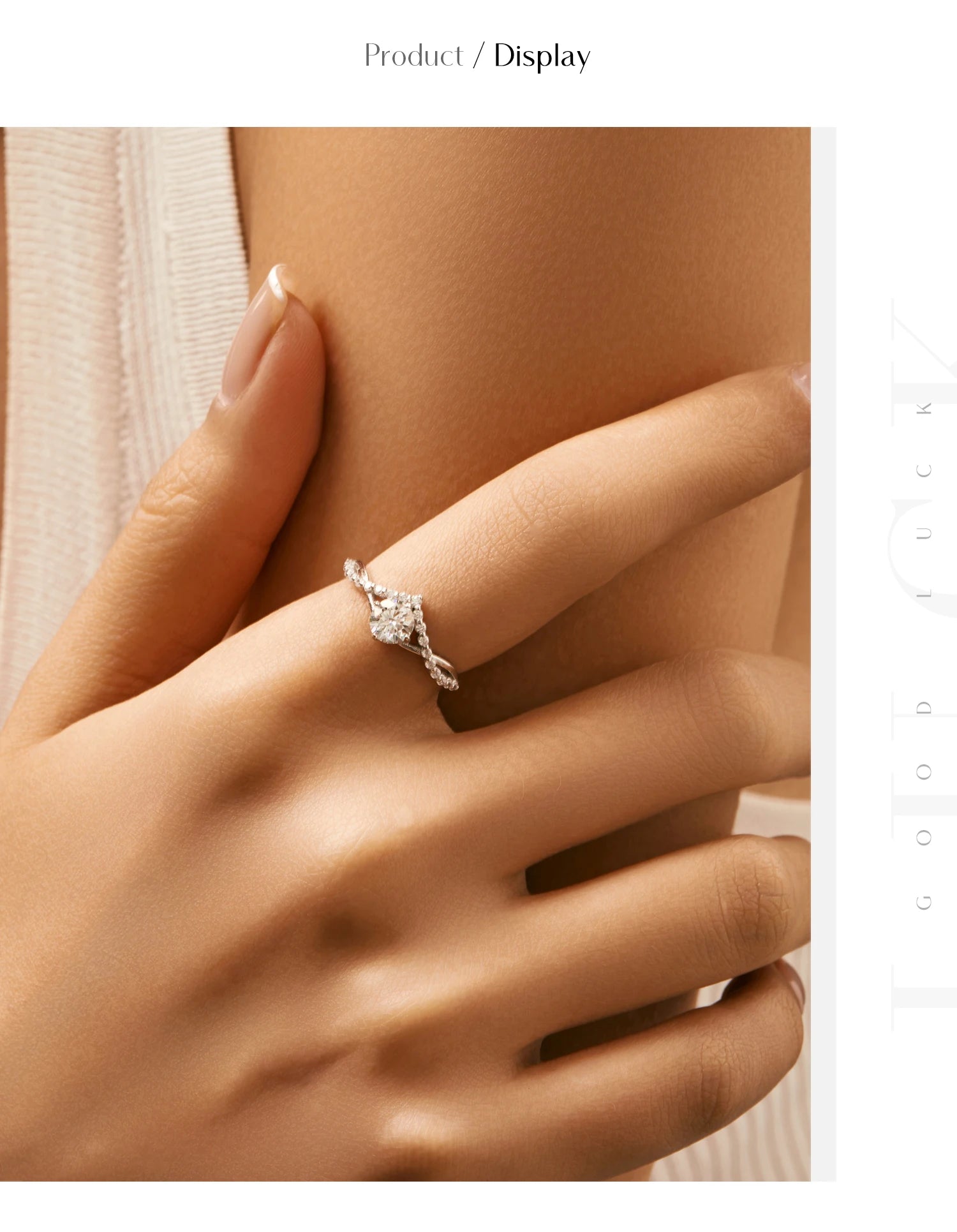 모이사나이트 반지 섬세한 랩 다이아몬드 반지 925 스털링 실버