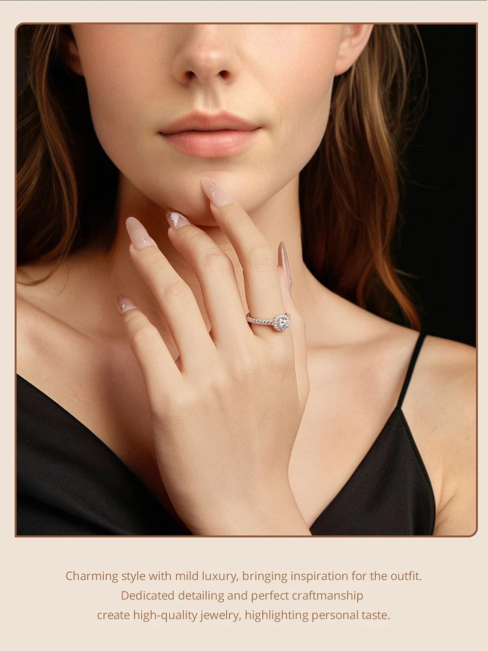 여성용 솔리테어 모이사나이트 약혼반지