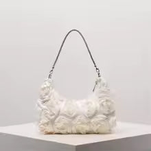 Rose Flower Shoulder Bag, Prom Dresses for Women, Sequin Bag, Luxury Handbag, Elegant Bag for Women, Wedding Items (Random Pattern)