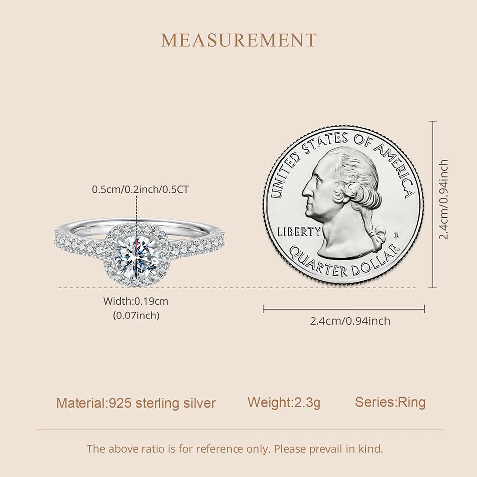 여성용 솔리테어 모이사나이트 약혼반지