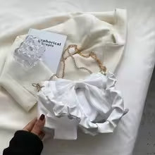Fashion casual chain crossbody cute bow shoulder bag underarm bag