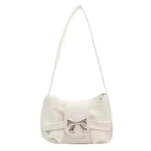 Trendy Bow Shoulder Bag Korean Style Fashion Handbag Y2K Sweet Casual Underarm Bag Daily Commuting Bags Versatile PU Lady Clutch