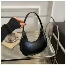 Underarm Bag New Tide Solid Color Casual Texture Fashion One Shoulder French Niche Crescent Shape