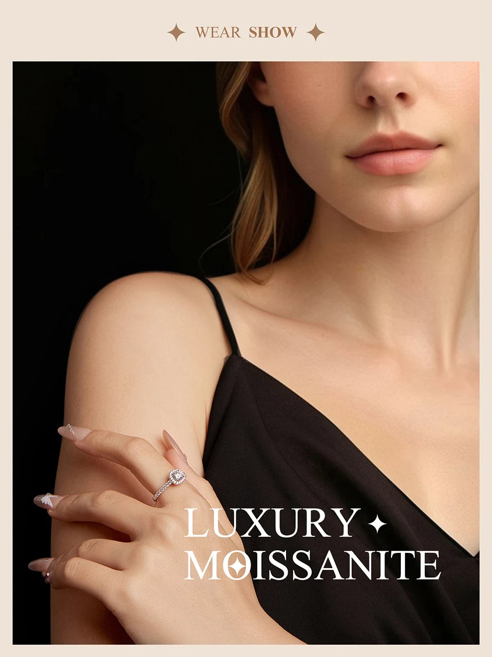 여성용 솔리테어 모이사나이트 약혼반지