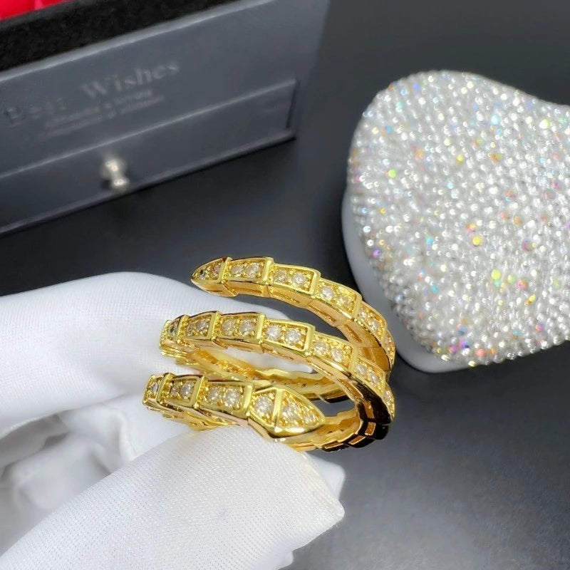 Luxury Snake-Inspired 4-Piece Women’s Jewelry Set with Crystals