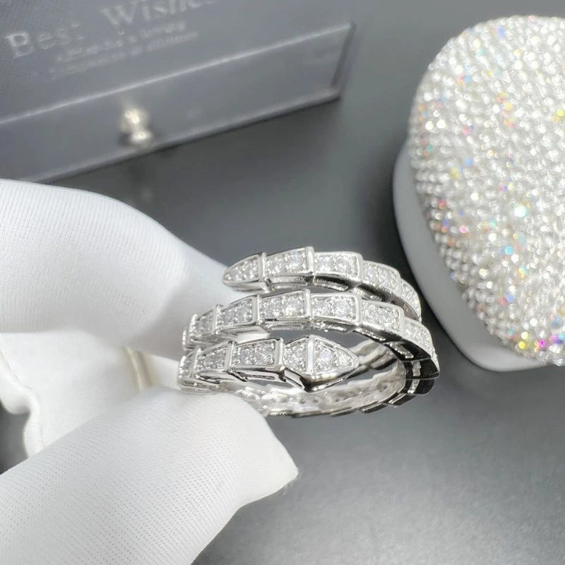 Luxury Snake-Inspired 4-Piece Women’s Jewelry Set with Crystals