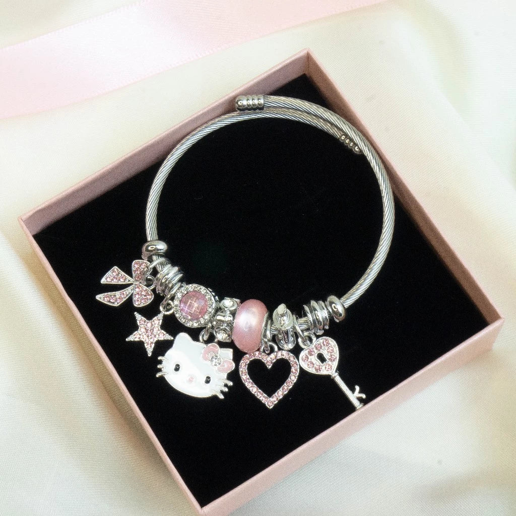 🌸 [NEW] Lovely Pink Bear Charm Bracelet (Pan Style) 🌸