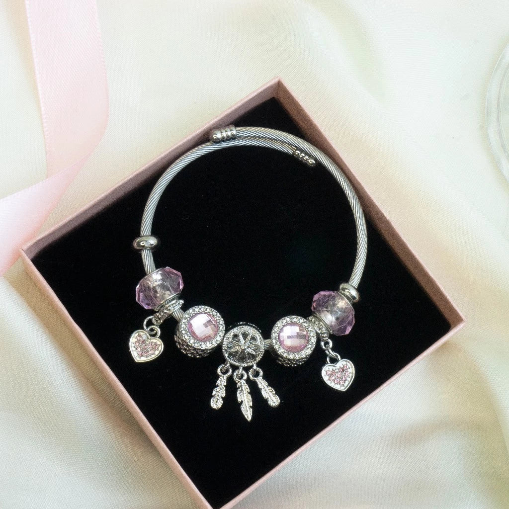 🌸 [NEW] Lovely Pink Bear Charm Bracelet (Pan Style) 🌸