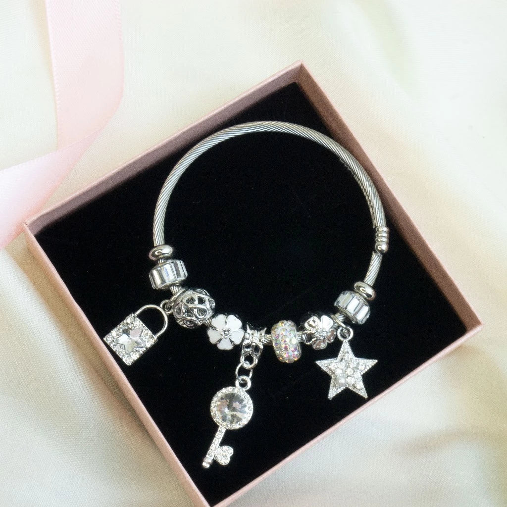 🌸 [NEW] Lovely Pink Bear Charm Bracelet (Pan Style) 🌸